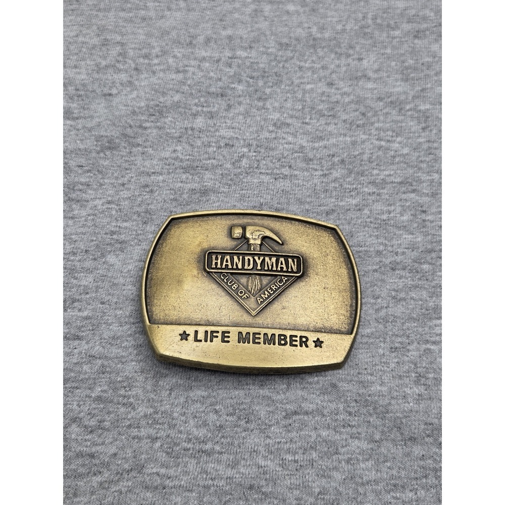 Vintage 1996 Handyman Club of America Solid Brass Belt Buckle Collectible